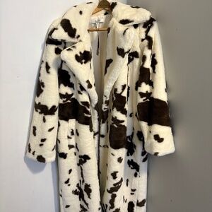 NWT Stoosh Cow Print Faux Fur Coat-Medium